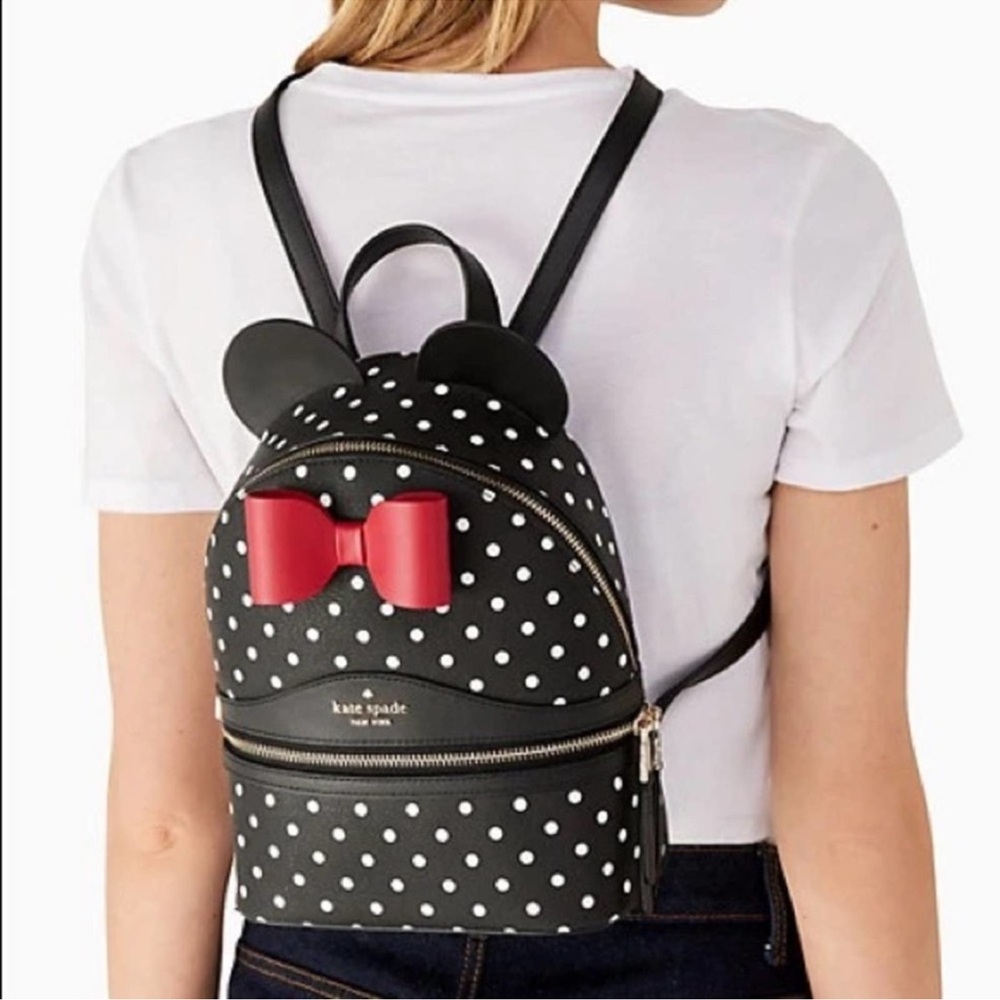 Disney x Kate Spade New York Minnie Mouse Backpack Red Bow White Polka Dots